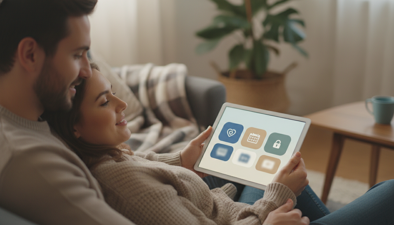 private couples app interface screenshot - Navigate Your Relationship: Quick Links to Key Couples App Features