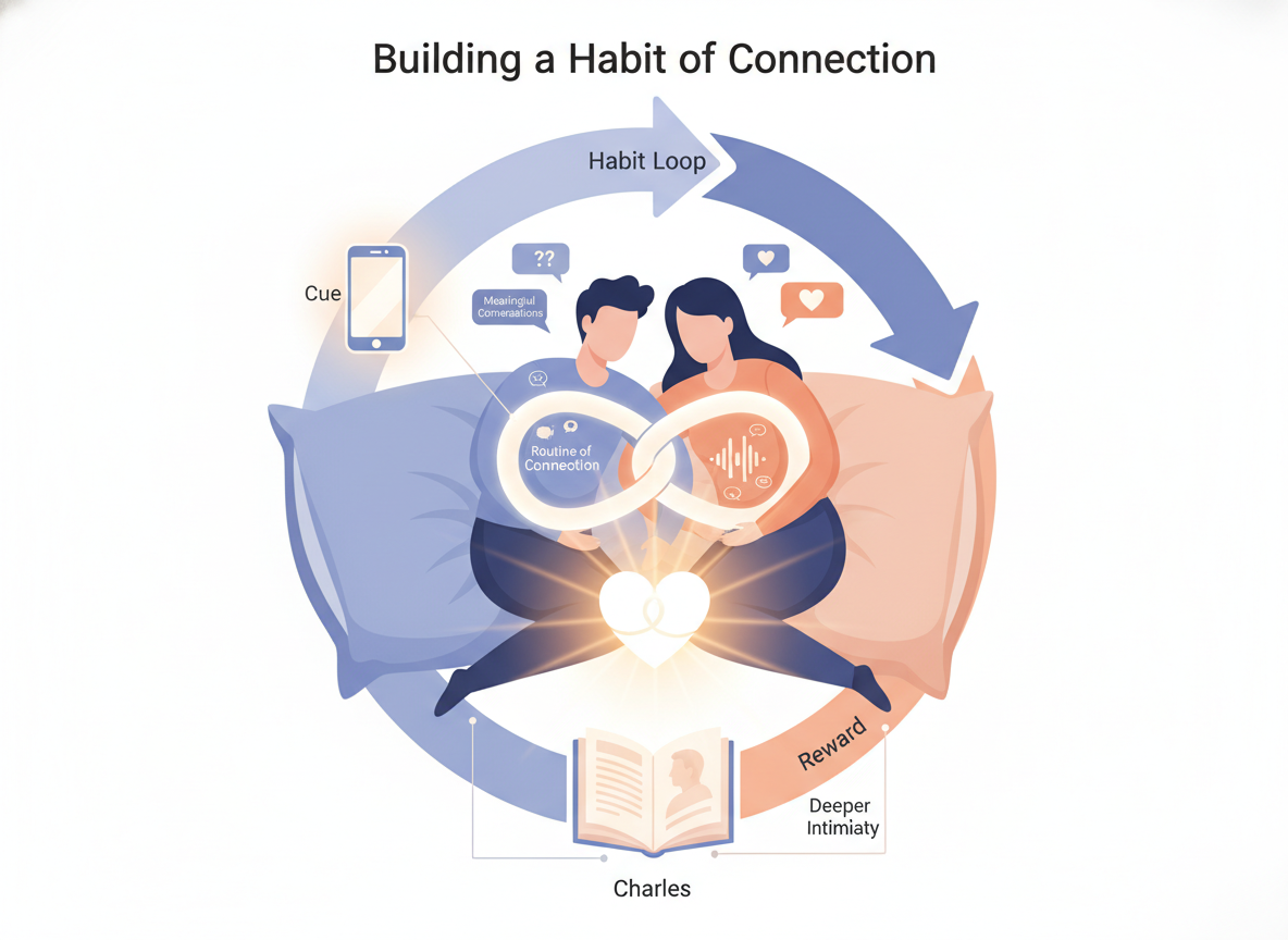 Building a Habit of Connection: Inspired by 'The Power of Habit by Charles' - pillow talk application visual guide