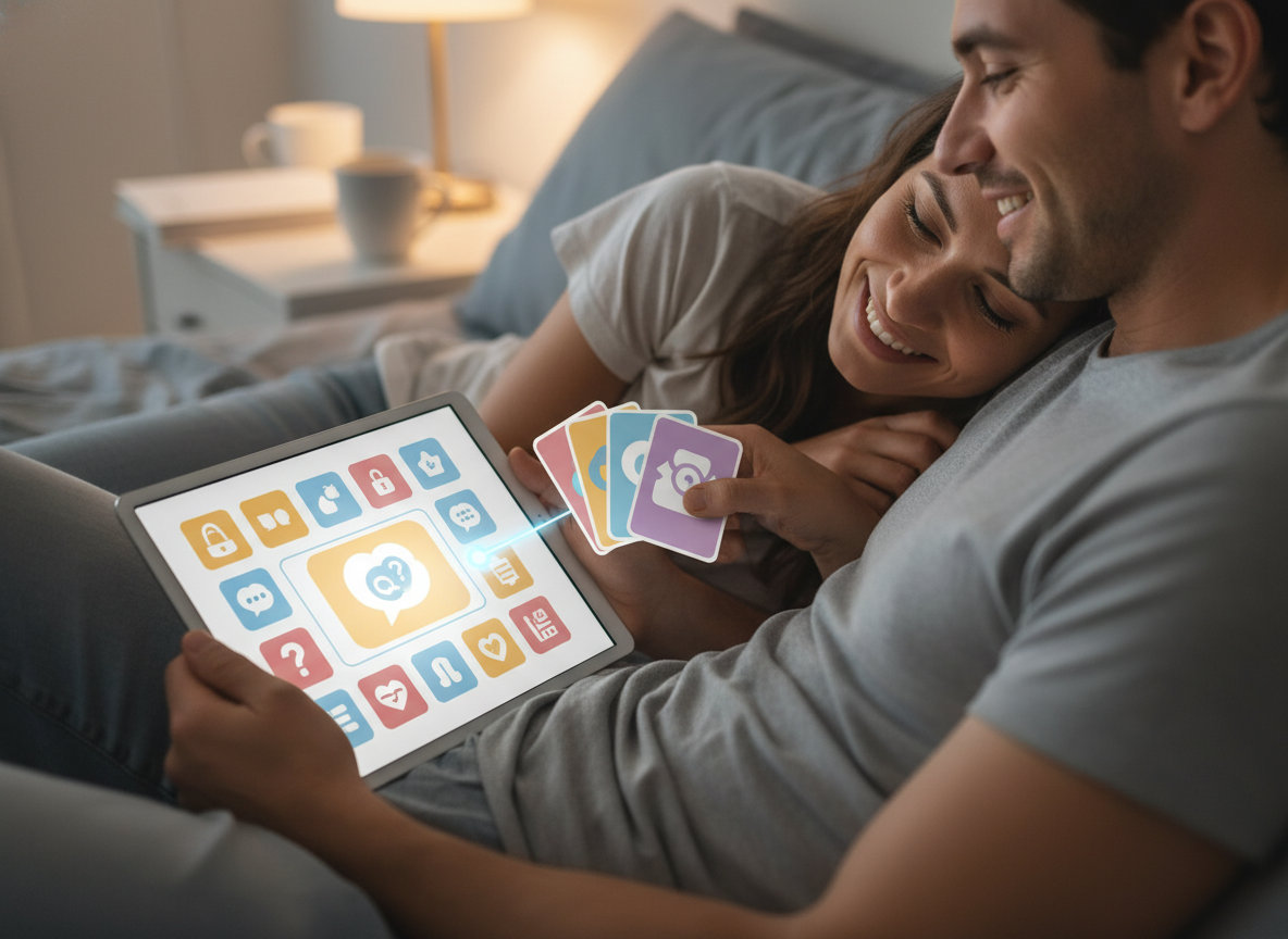 Leveraging 'Couples Conversation Games' and Prompts - pillow talk application visual guide