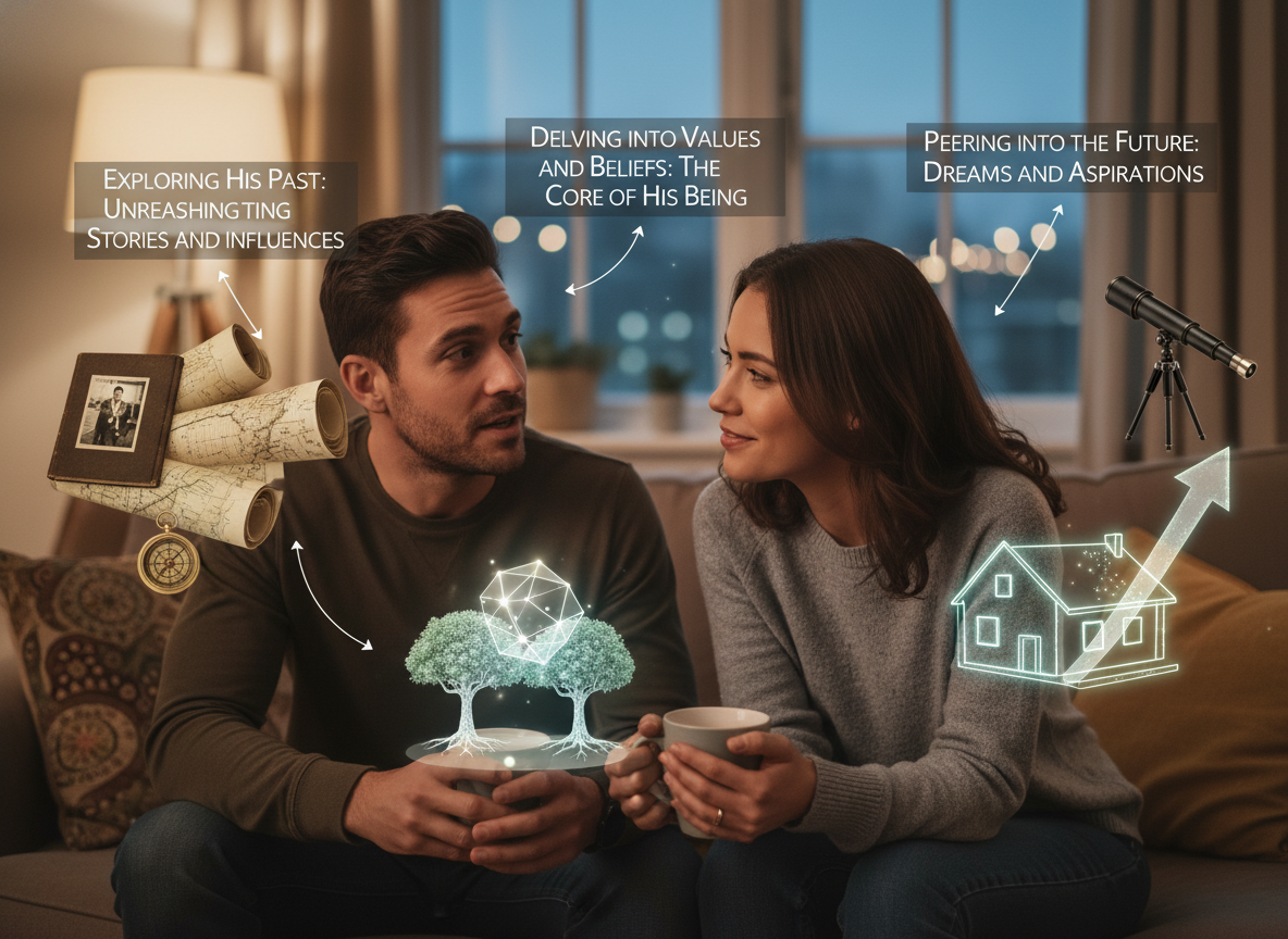 Categories of Questions to Spark Conversation - ask questions to your boyfriend visual guide