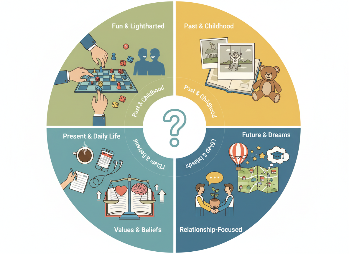 Categories of Questions to Ask Your Boyfriend - question to ask my boyfriend visual guide