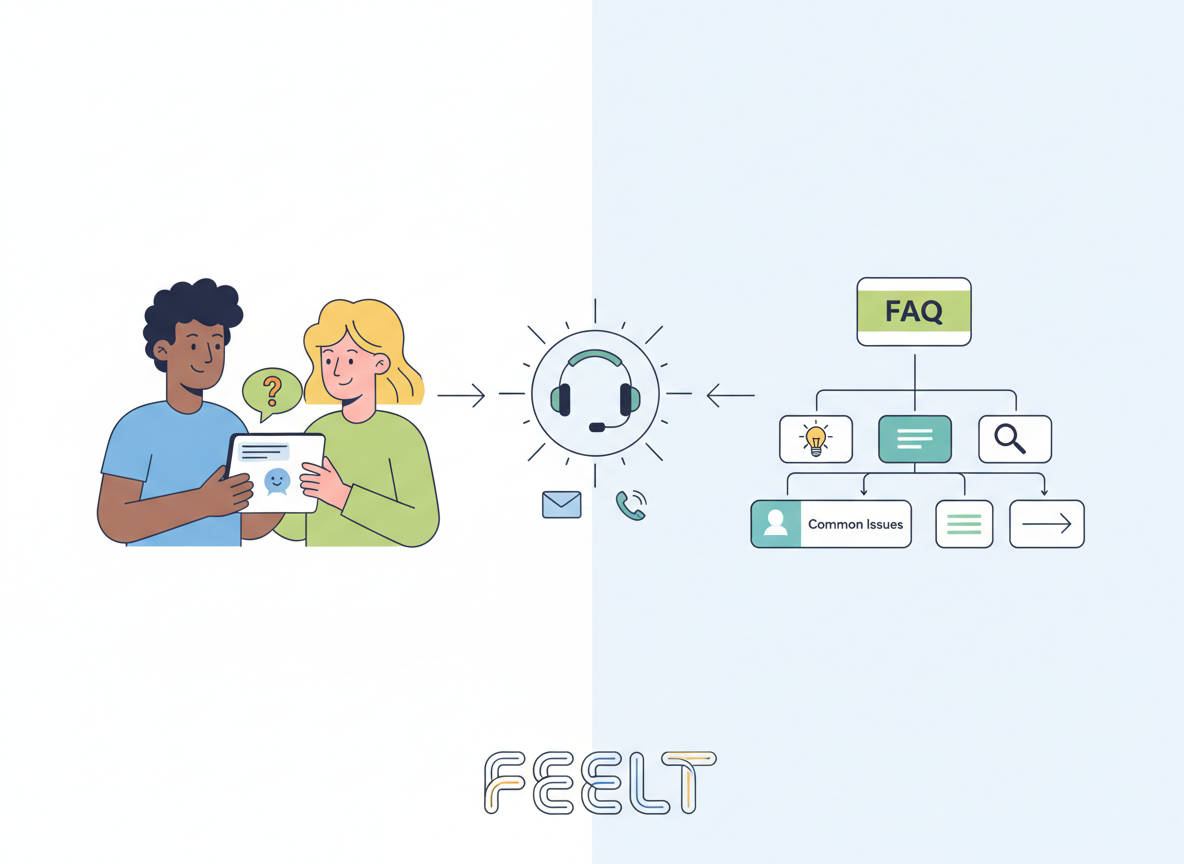 FEELT Support and Contact Options - the couple app visual guide