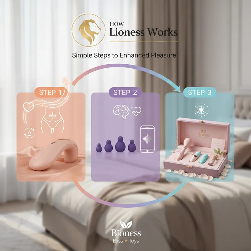 lioness sexual wellness infographic - How Lioness Works Simple Steps to Enhanced Pleasure