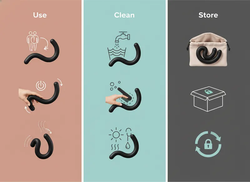 posable dildo infographic - How to Use and Care for Your Posable Dildo